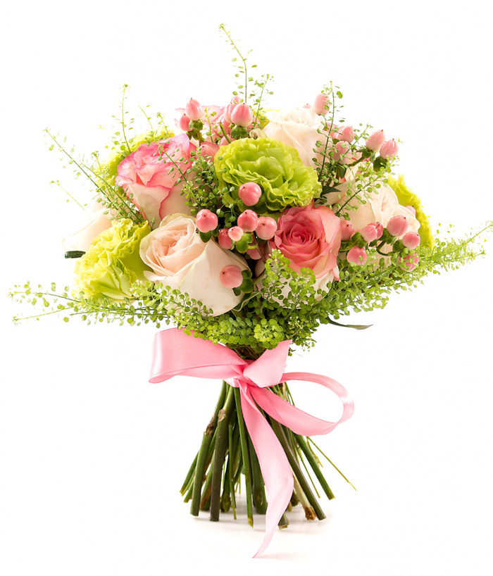 Buchet de mireasa trandafiri roz – imaginea 1