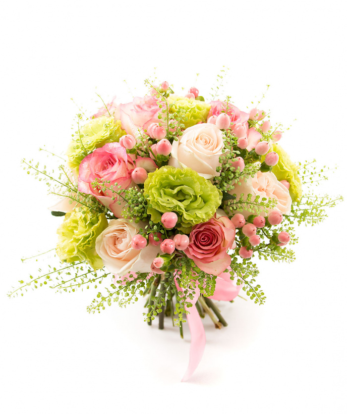 Buchet de mireasa trandafiri roz – imaginea 2