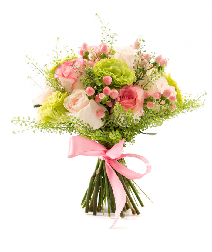 Buchet de mireasa trandafiri roz – imaginea 3