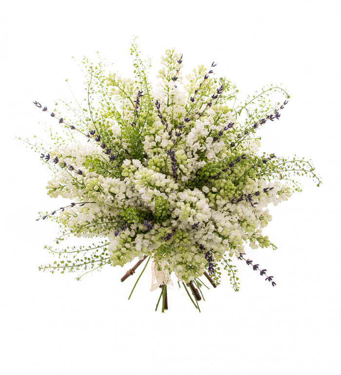 Buchet mireasa liliac si levantica – imaginea 2