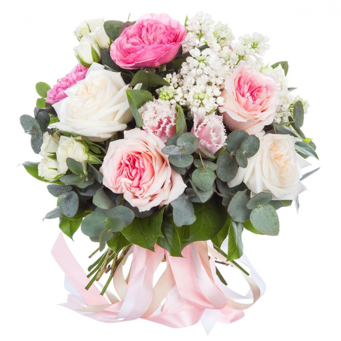 Buchet liliac parfumat si trandafiri – imaginea 1