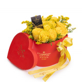 Cutie inima cu trandafiri galbeni – Floridelux