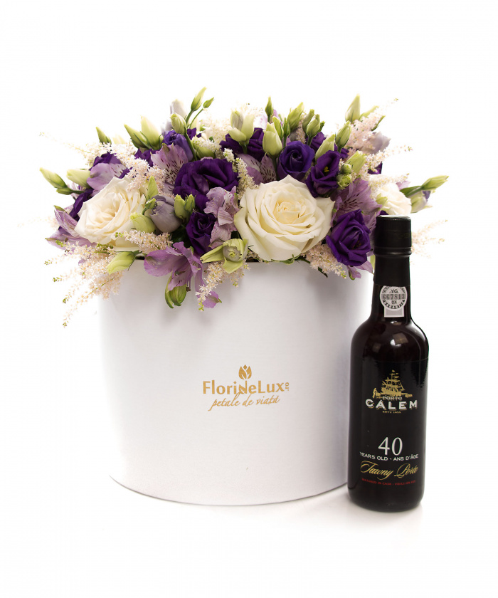 Cutie lisianthus, alstroemeria si vin Calem – imaginea 1