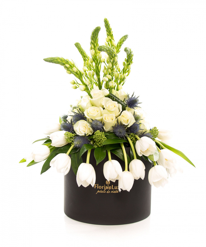 Cutie de lux cu aranjament business si Bollinger Rose – imaginea 3
