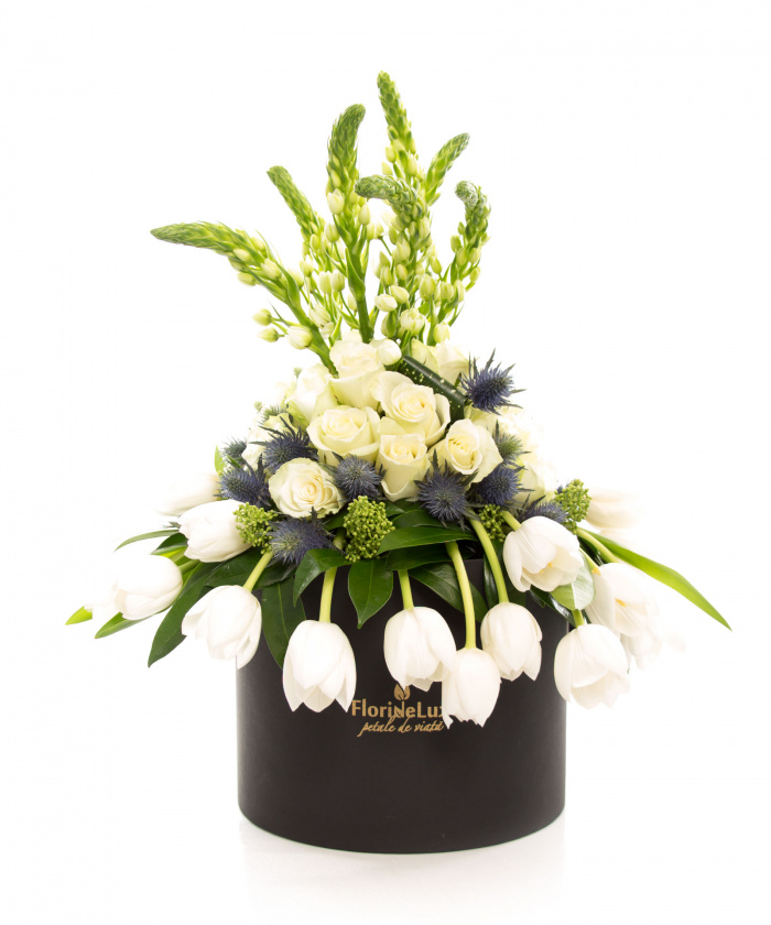 Cutie de lux cu aranjament business si Bollinger Rose – imaginea 4