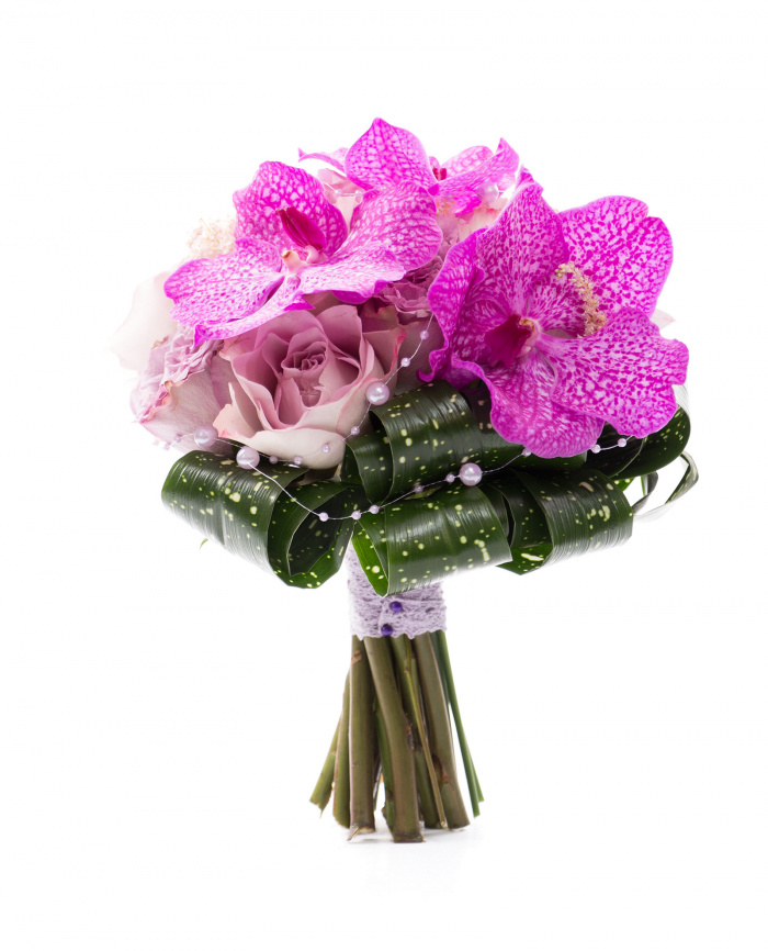 Buchet de mireasa trandafiri si wanda – imaginea 1