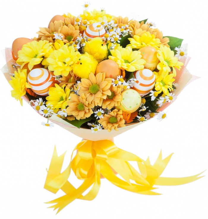 Buchet crizanteme, oua si pui – imaginea 1