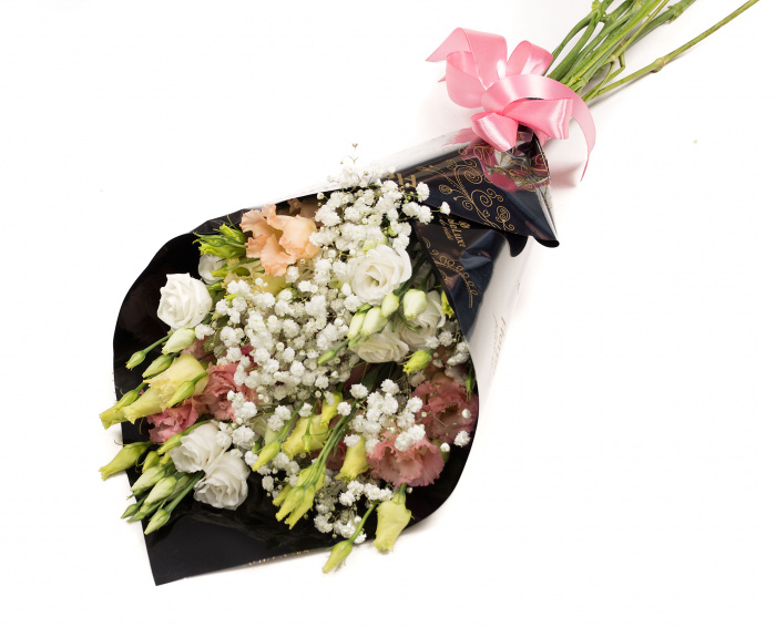 Lisianthus si gypsophila – imaginea 1