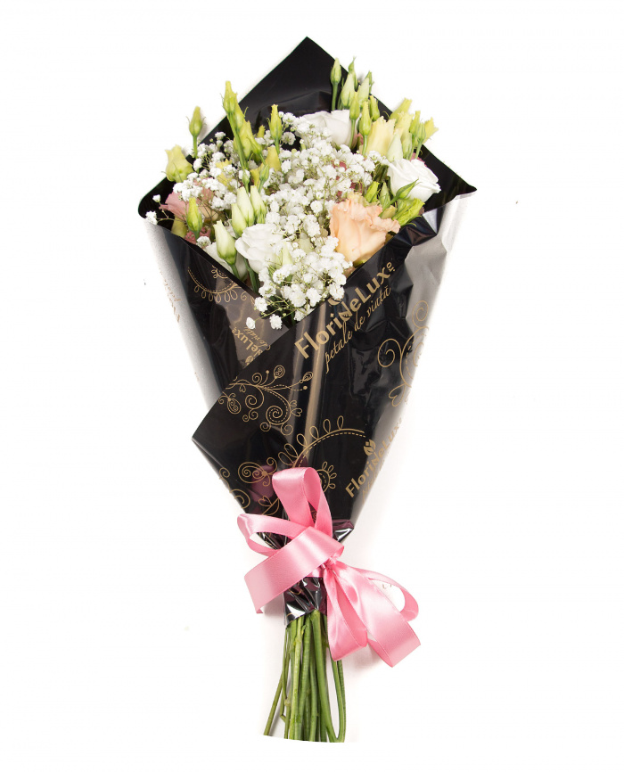 Lisianthus si gypsophila – imaginea 3