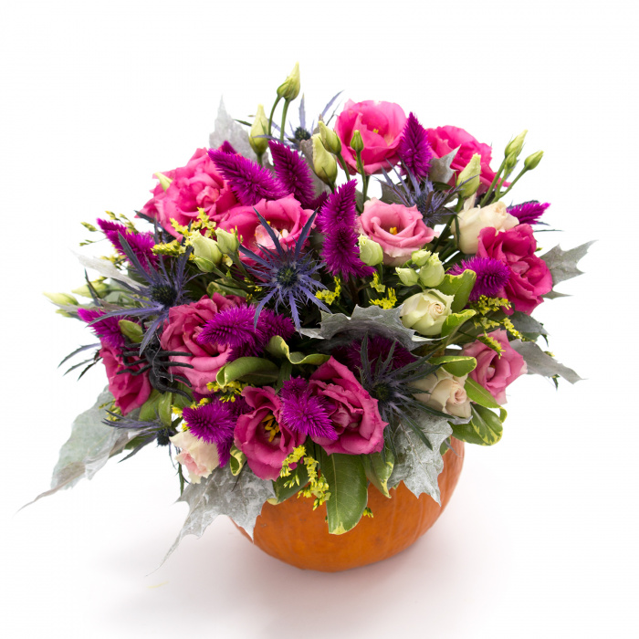 Dovleac cu flori lisianthus roz – imaginea 2