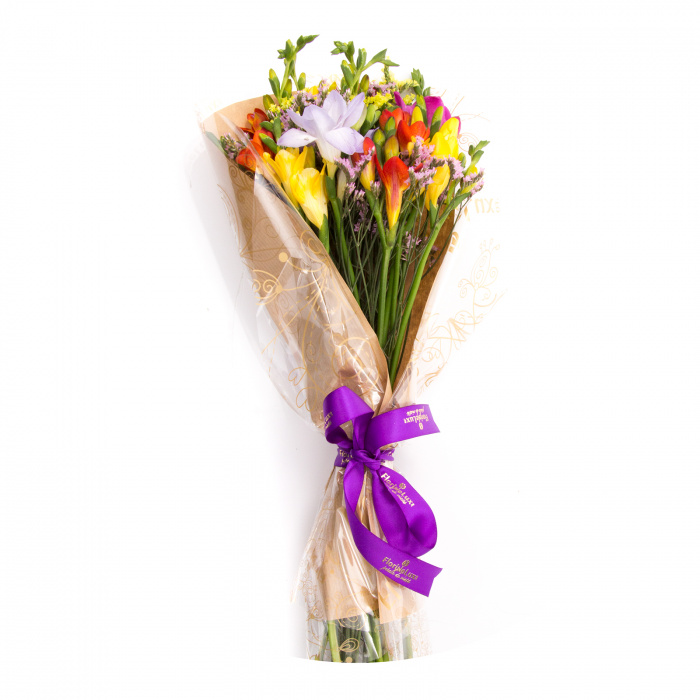 Buchet cu 21 frezii multicolore