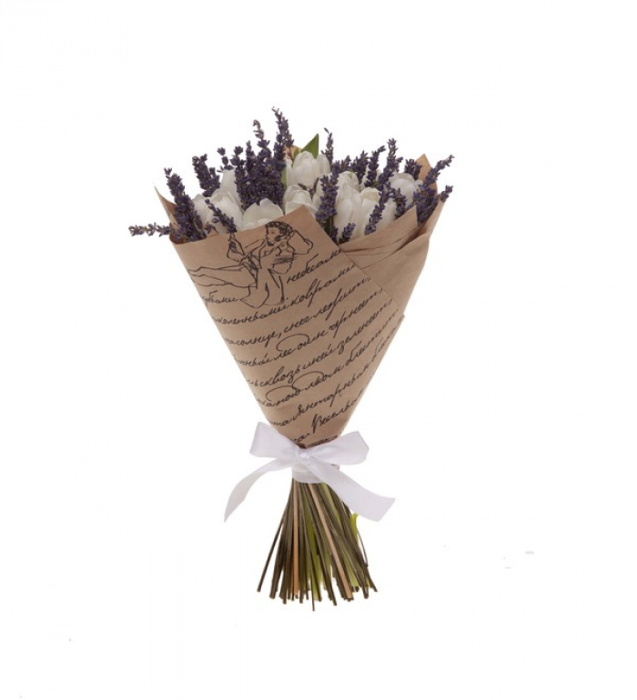 15 lalele albe in buchet