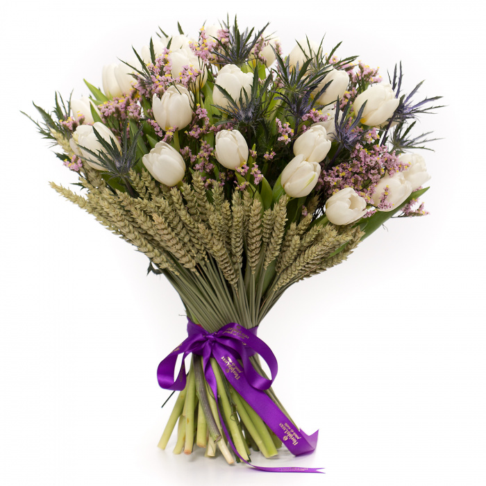 Buchet de 21 lalele albe