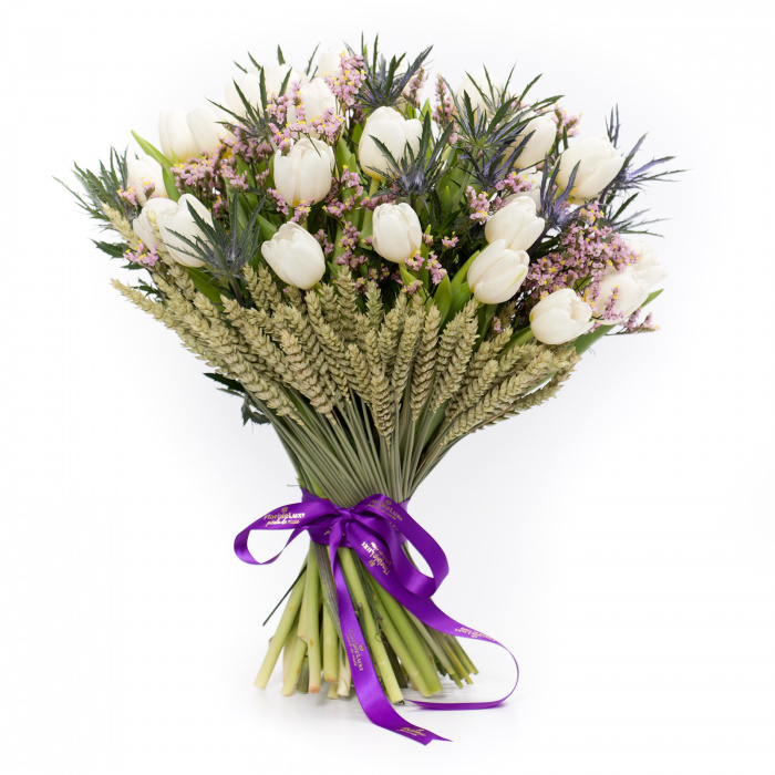 Buchet cu 29 lalele albe – imaginea 1