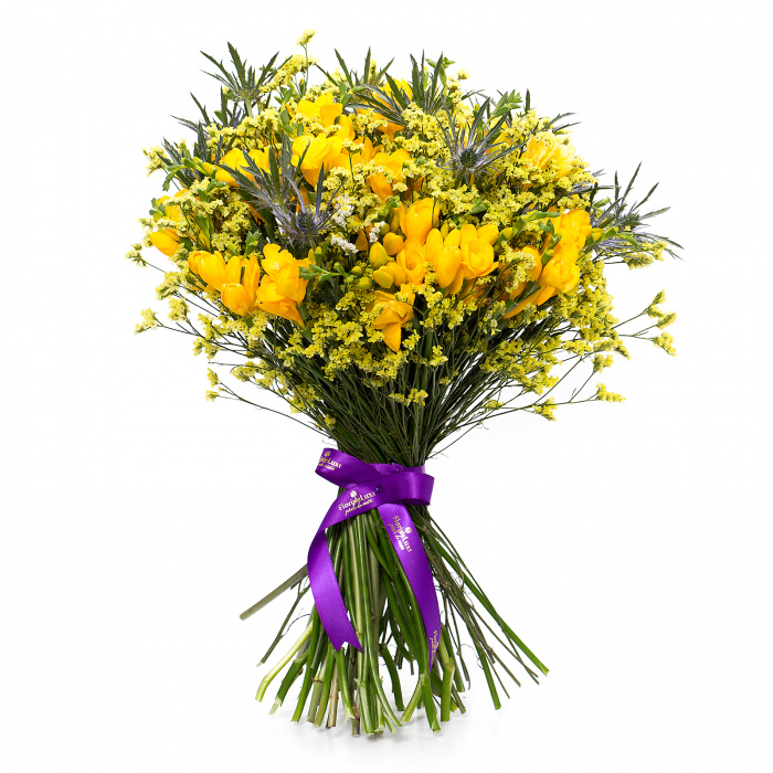 Buchet cu 35 frezii galbene – imaginea 1
