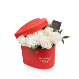 Cutie inima trandafiri albi – Standard