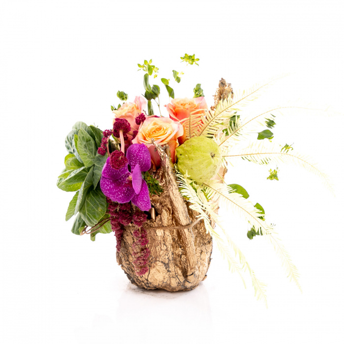 Aranjament floral aurit