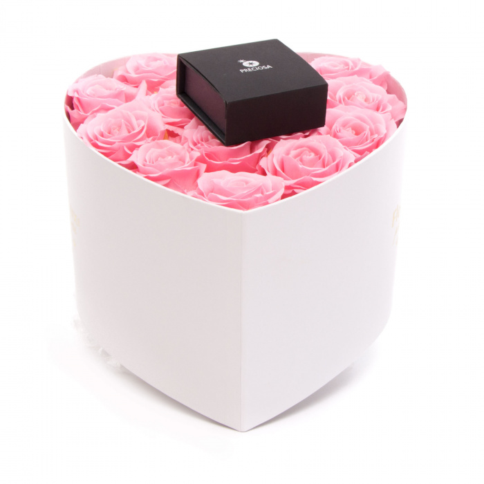 Trandafiri criogenati Luxury Pearls si bijuterie – imaginea 1
