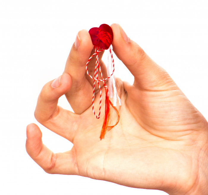 Buchet primavaratic si martisor inima