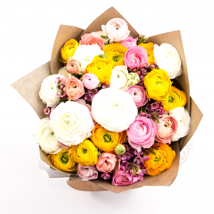 Ranunculus pastelat si martisor inima – imaginea 3