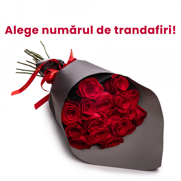 Bouquet de roses (Alege numarul de trandafiri rosii) – imaginea 2