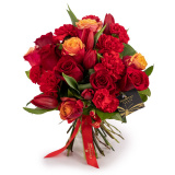 Buchet cu trandafiri rosu intens – Floridelux
