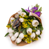 Lalele albe si solidago – Premium
