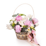 Cosulet cu bujori, lalele si frezii – Floridelux