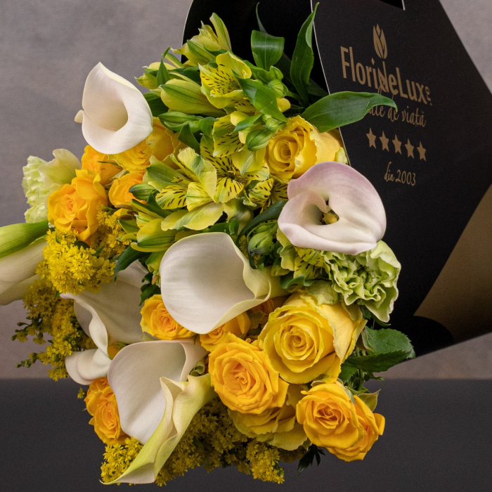Buchet de lux White Yellow – imaginea 2