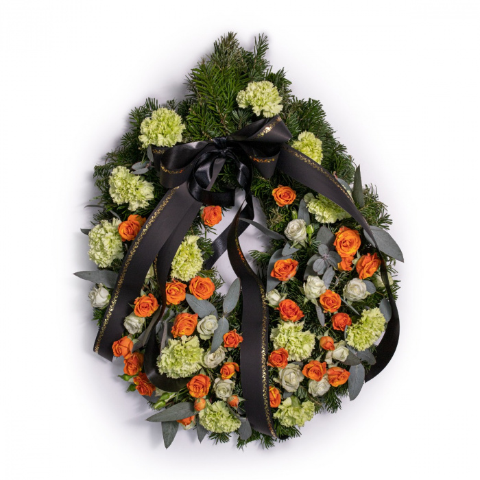 Jerba funerara cu trandafiri pitici si garoafe – imaginea 1