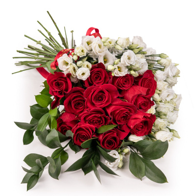Buchet lisianthus si trandafiri Forever