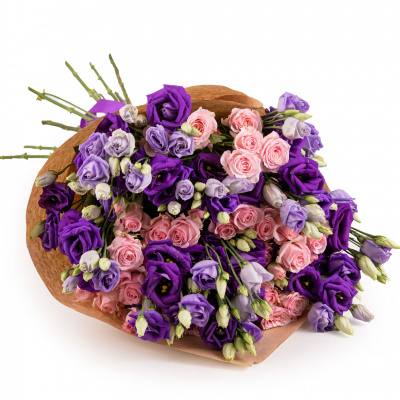 Buchet cu lisianthus Purple Shades