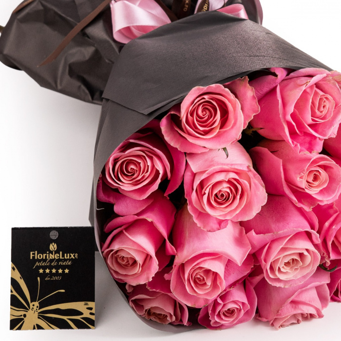 Buchet trandafiri roz Fancy Love – imaginea 2
