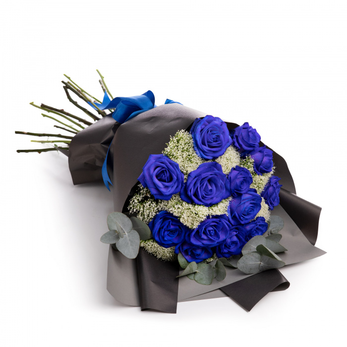 Buchet trandafiri albastri Blue Elegance – imaginea 1