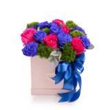 Cutie cu trandafiri albastri si roz – Floridelux