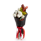 Buchet de toamna cu trandafiri albi si solidago – Standard
