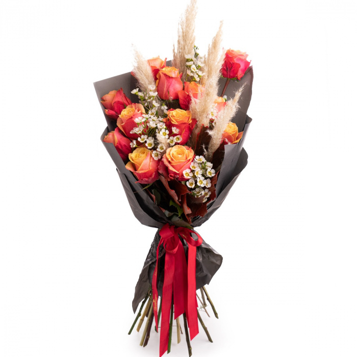 Buchet Autumn trandafiri portocalii