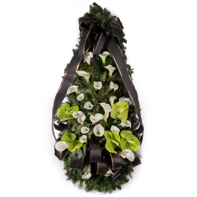 Coroana Funerara cale albe si anthurium