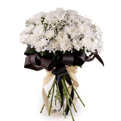 Buchet Funerar crizanteme albe