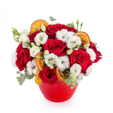 Aranjament floral de iarna in vas – Premium