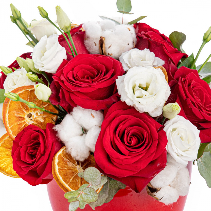 Aranjament floral de iarna in vas – imaginea 2