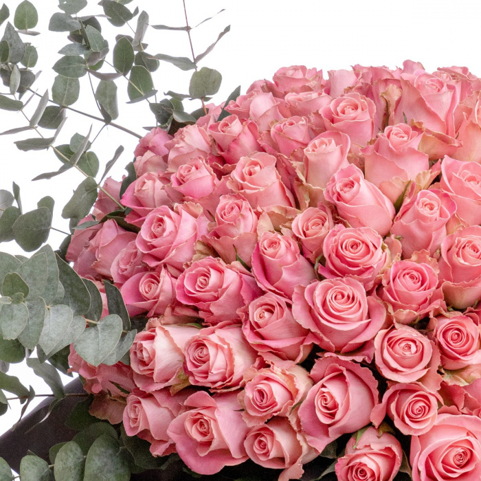 Buchet 101 trandafiri roz Sensuality – imaginea 2