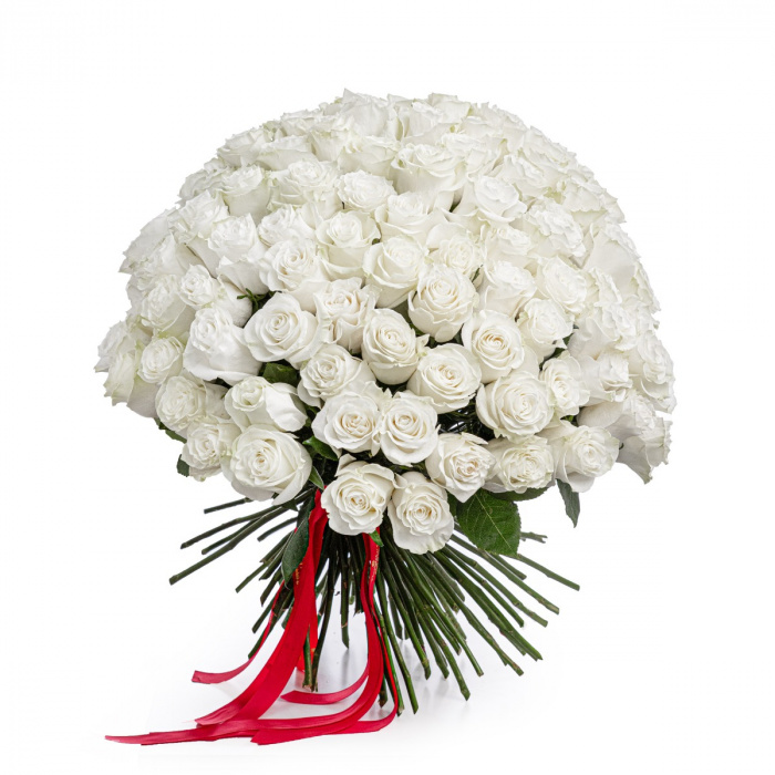 Buchet 101 trandafiri albi – imaginea 1
