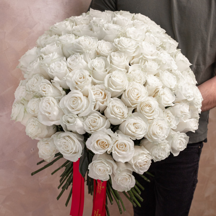 Buchet 101 trandafiri albi – imaginea 3