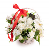 Cos cu alstroemeria si trandafiri – Premium