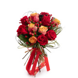 Buchet trandafiri rosii si portocalii plin de sentimente – Floridelux