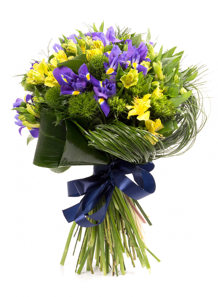 Buchet din irisi si alstroemeria