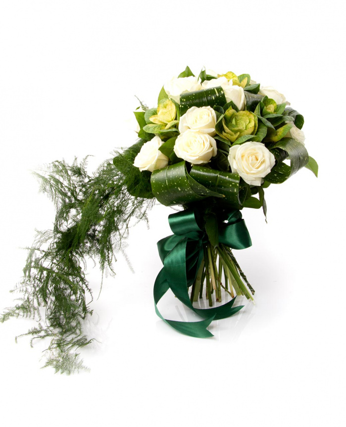 Buchet trandafiri albi business – imaginea 1