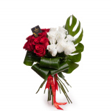 Buchet de trandafiri - jumatate rosu, jumatate alb – Standard