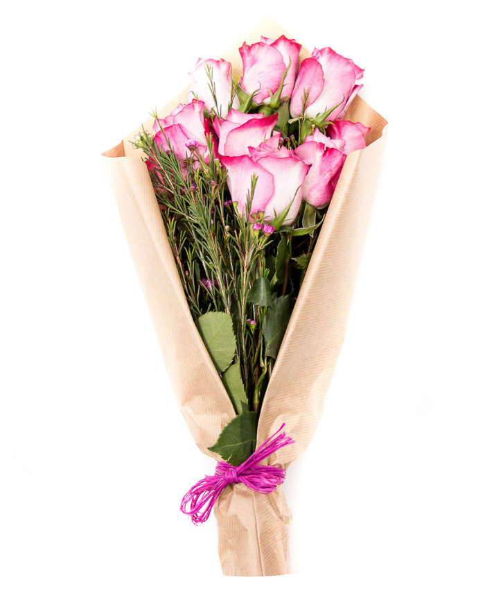 Buchet trandafiri roz pal suav – imaginea 2